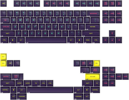 + Mito MT3 Cyber Custom Keycap Set, ABS Hi-Profile Keycaps, Doubleshot Legends, MX Style Covers HHKB, 60%, 65%, and TKL Keyboards (Base Kit)