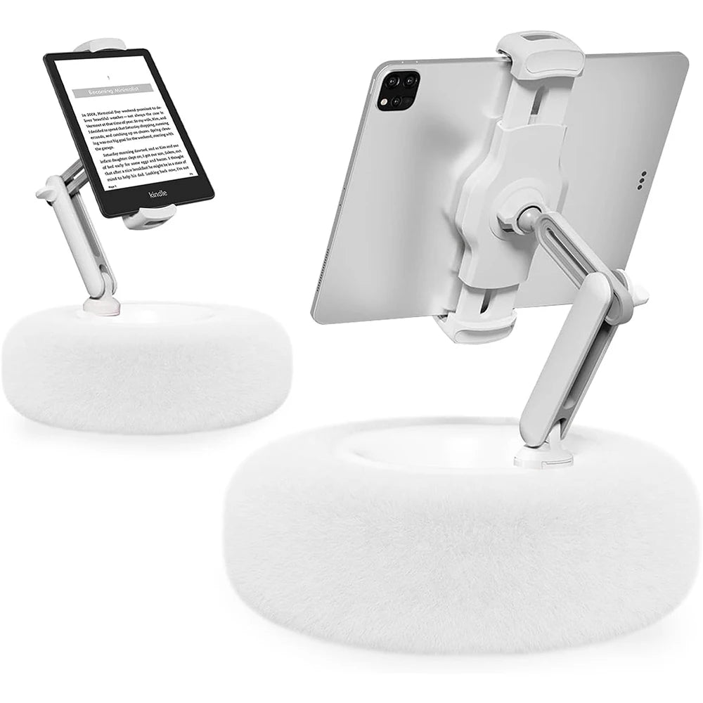 Plush Pillow Mobile Phone Tablet Holder Desktop Stand Adjustable Length Angle for Binge-Watching Live Straming Video Chat