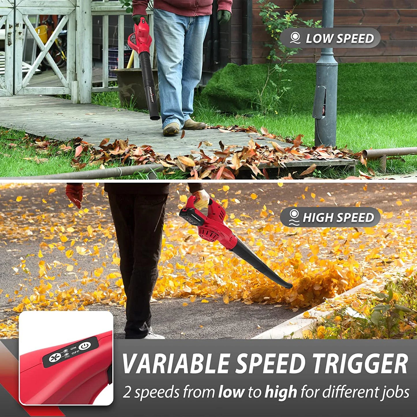 40V Cordless Handheld Leaf Blower with 4.0 Ah Battery and Charger