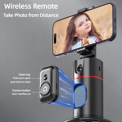 Auto Face Tracking Phone Holder Tripod, No App Required, 360° Rotation Smart Face Body Tracking Tripod Selfie Phone Camera Mount Cell Phone Stand for TIK Tok, Vlog, Live Streaming, Youtube Video