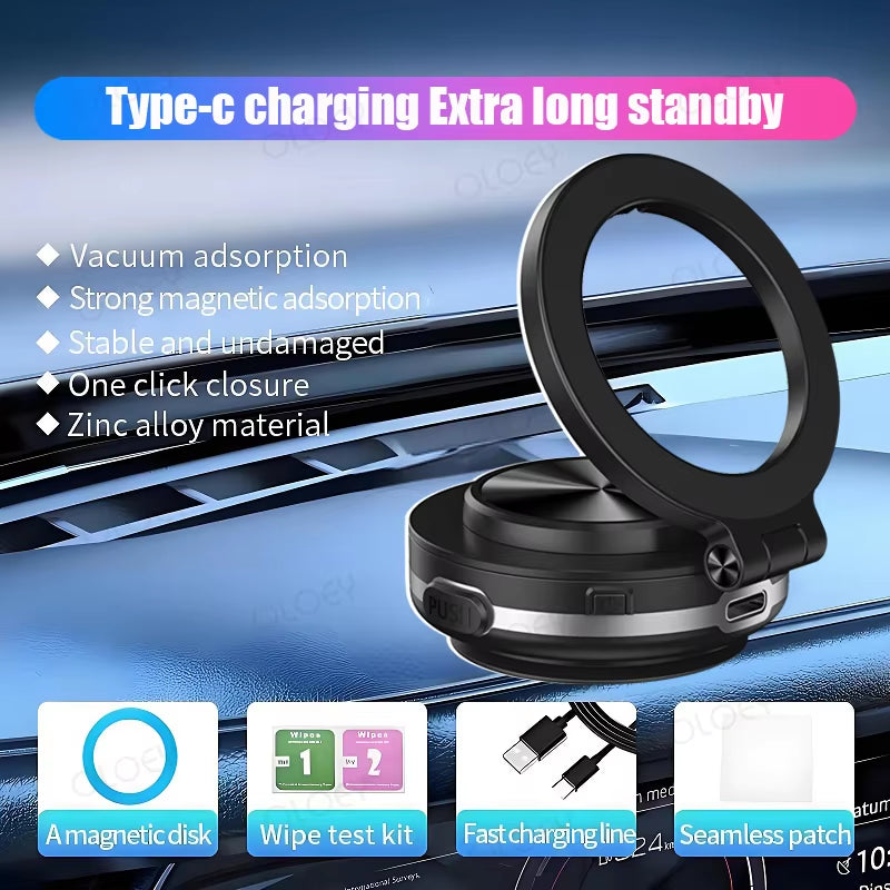 C1 New Vacuum Phone Holder Suction Cup Folding Car Phone Stand Navigation Stand Suitable for Iphone 12/13/14/15 Series Models